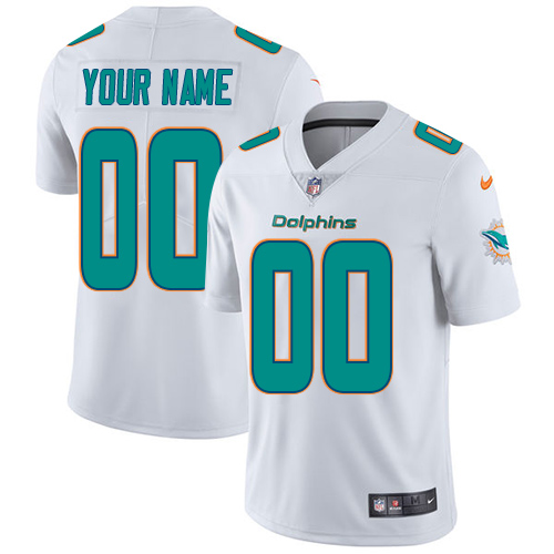 Men's Nike Miami Dolphins Customized White Vapor Untouchable Custom Limited NFL Jersey