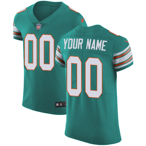 Men's Nike Miami Dolphins Customized Elite Aqua Green Alternate NFL Jersey