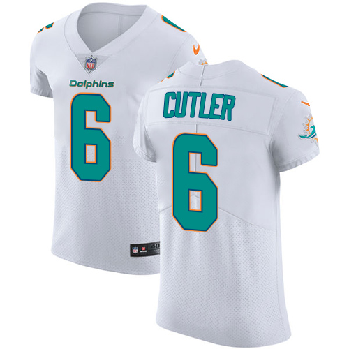 Men's Nike Miami Dolphins #6 Jay Cutler Elite White NFL Jersey