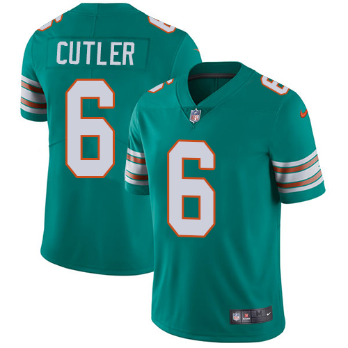 Men's Nike Miami Dolphins #6 Jay Cutler Aqua Green Alternate Vapor Untouchable Limited Player NFL Jersey