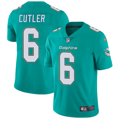 Youth Nike Miami Dolphins #6 Jay Cutler Aqua Green Team Color Vapor Untouchable Limited Player NFL Jersey