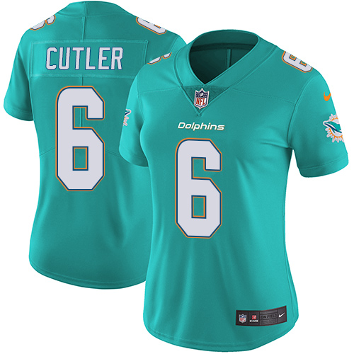 Women's Nike Miami Dolphins #6 Jay Cutler Aqua Green Team Color Vapor Untouchable Limited Player NFL Jersey