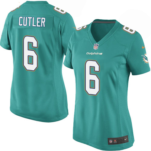 Women's Nike Miami Dolphins #6 Jay Cutler Game Aqua Green Team Color NFL Jersey
