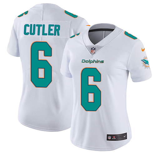 Women's Nike Miami Dolphins #6 Jay Cutler White Vapor Untouchable Elite Player NFL Jersey