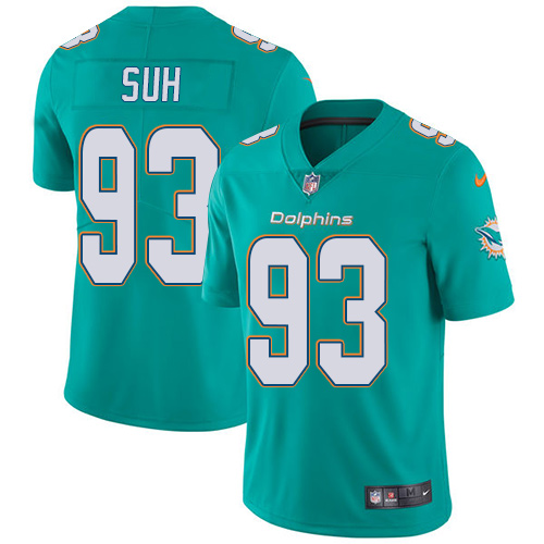 Men's Nike Miami Dolphins #93 Ndamukong Suh Aqua Green Team Color Vapor Untouchable Limited Player NFL Jersey