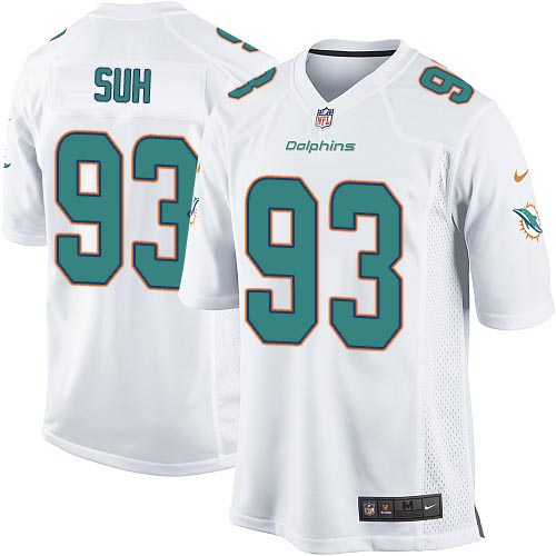 Youth Nike Miami Dolphins #93 Ndamukong Suh Game White NFL Jersey