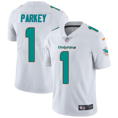 Men's Nike Miami Dolphins #1 Cody Parkey White Vapor Untouchable Limited Player NFL Jersey