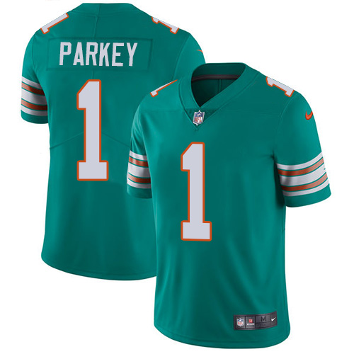 Men's Nike Miami Dolphins #1 Cody Parkey Aqua Green Alternate Vapor Untouchable Limited Player NFL Jersey