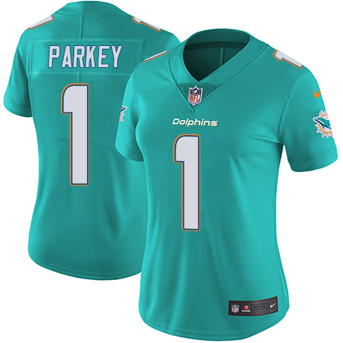 Women's Nike Miami Dolphins #1 Cody Parkey Aqua Green Team Color Vapor Untouchable Elite Player NFL Jersey