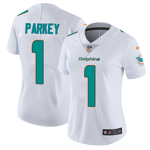 Women's Nike Miami Dolphins #1 Cody Parkey White Vapor Untouchable Elite Player NFL Jersey