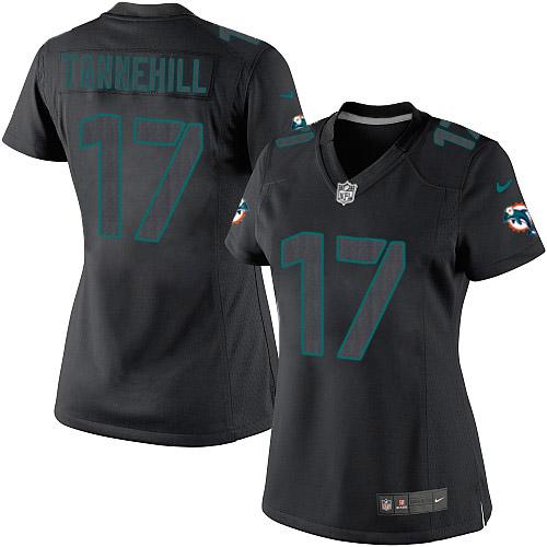 Women's Nike Miami Dolphins #17 Ryan Tannehill Limited Black Impact NFL Jersey
