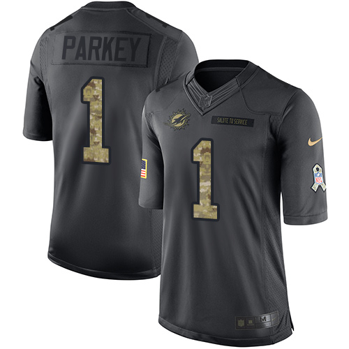 Men's Nike Miami Dolphins #1 Cody Parkey Limited Black 2016 Salute to Service NFL Jersey