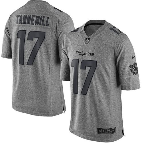 Men's Nike Miami Dolphins #17 Ryan Tannehill Limited Gray Gridiron NFL Jersey