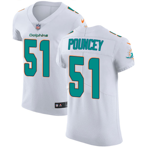 Men's Nike Miami Dolphins #51 Mike Pouncey Elite White NFL Jersey