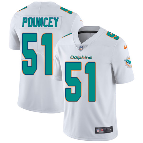 Men's Nike Miami Dolphins #51 Mike Pouncey White Vapor Untouchable Limited Player NFL Jersey