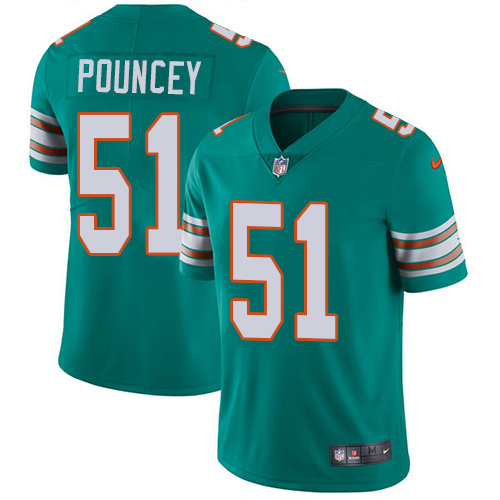 Men's Nike Miami Dolphins #51 Mike Pouncey Aqua Green Alternate Vapor Untouchable Limited Player NFL Jersey