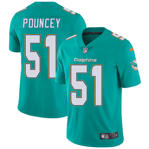 Youth Nike Miami Dolphins #51 Mike Pouncey Aqua Green Team Color Vapor Untouchable Elite Player NFL Jersey