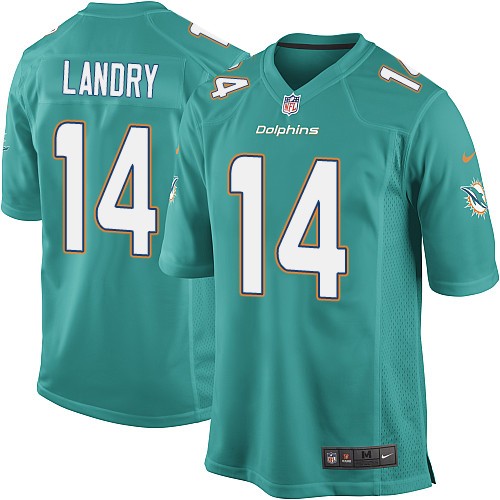 Men's Nike Miami Dolphins #14 Jarvis Landry Game Aqua Green Team Color NFL Jersey