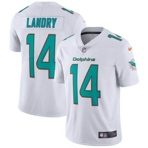 Men's Nike Miami Dolphins #14 Jarvis Landry White Vapor Untouchable Limited Player NFL Jersey