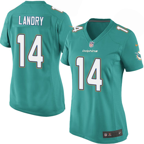 Women's Nike Miami Dolphins #14 Jarvis Landry Game Aqua Green Team Color NFL Jersey