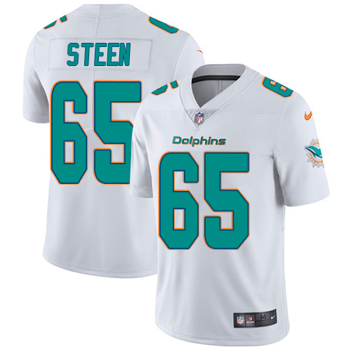Men's Nike Miami Dolphins #65 Anthony Steen White Vapor Untouchable Limited Player NFL Jersey