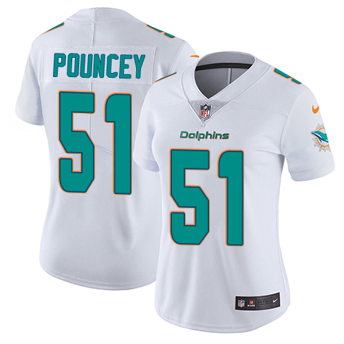 Women's Nike Miami Dolphins #51 Mike Pouncey White Vapor Untouchable Elite Player NFL Jersey