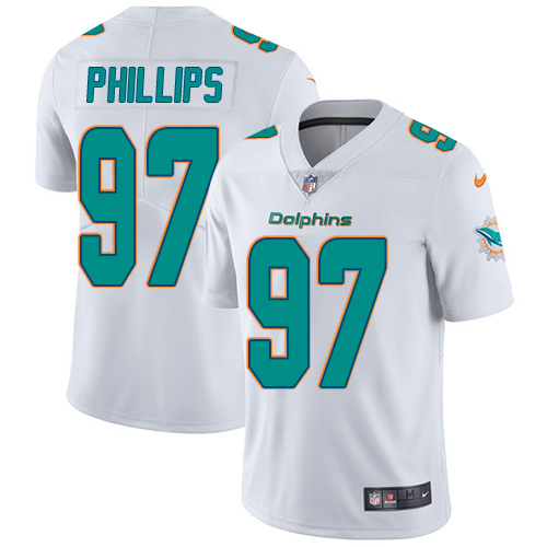 Youth Nike Miami Dolphins #97 Jordan Phillips White Vapor Untouchable Elite Player NFL Jersey