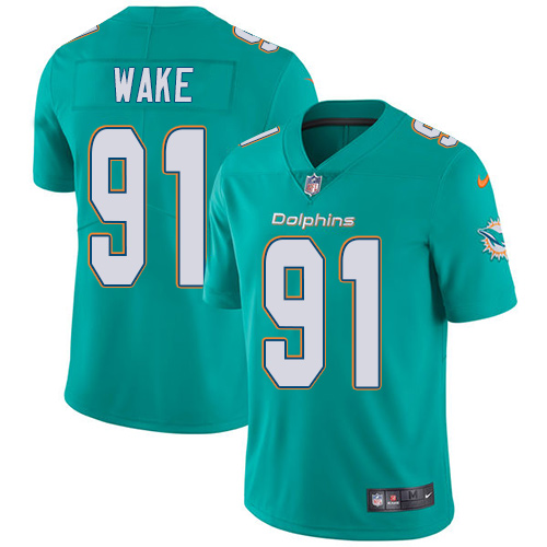 Men's Nike Miami Dolphins #91 Cameron Wake Aqua Green Team Color Vapor Untouchable Limited Player NFL Jersey