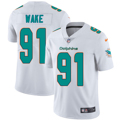 Men's Nike Miami Dolphins #91 Cameron Wake White Vapor Untouchable Limited Player NFL Jersey