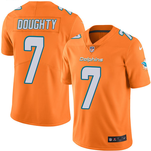 Men's Nike Miami Dolphins #7 Brandon Doughty Elite Orange Rush Vapor Untouchable NFL Jersey