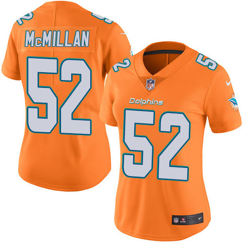 Women's Nike Miami Dolphins #52 Raekwon McMillan Limited Orange Rush Vapor Untouchable NFL Jersey