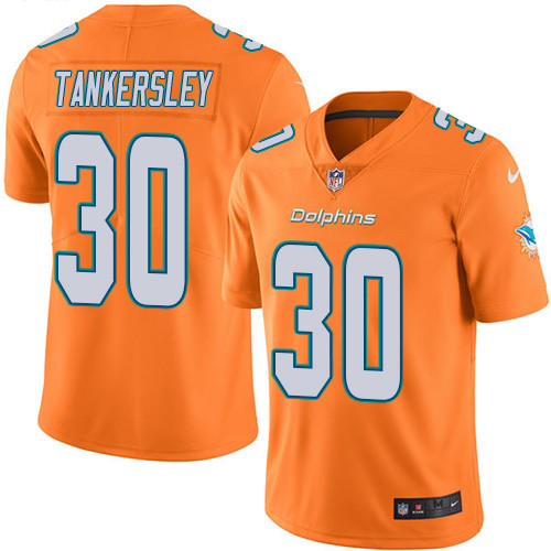 Men's Nike Miami Dolphins #30 Cordrea Tankersley Limited Orange Rush Vapor Untouchable NFL Jersey