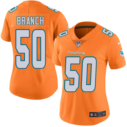 Women's Nike Miami Dolphins #50 Andre Branch Limited Orange Rush Vapor Untouchable NFL Jersey