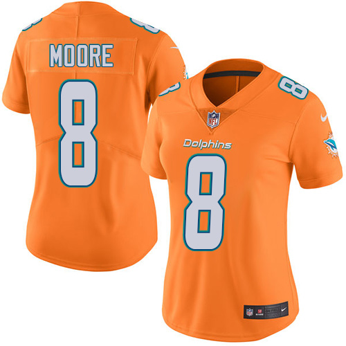 Women's Nike Miami Dolphins #8 Matt Moore Limited Orange Rush Vapor Untouchable NFL Jersey