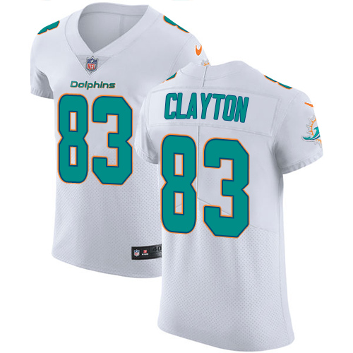 Men's Nike Miami Dolphins #83 Mark Clayton Elite White NFL Jersey