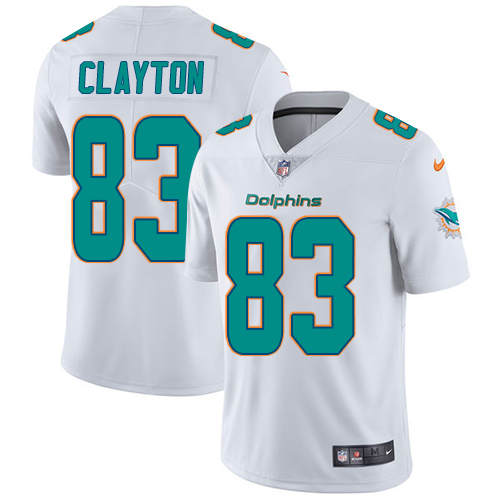 Men's Nike Miami Dolphins #83 Mark Clayton White Vapor Untouchable Limited Player NFL Jersey