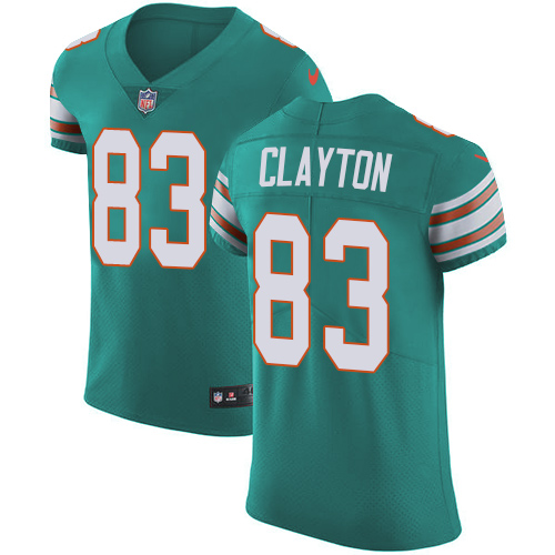 Men's Nike Miami Dolphins #83 Mark Clayton Elite Aqua Green Alternate NFL Jersey