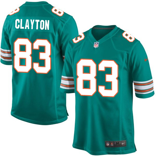 Men's Nike Miami Dolphins #83 Mark Clayton Game Aqua Green Alternate NFL Jersey