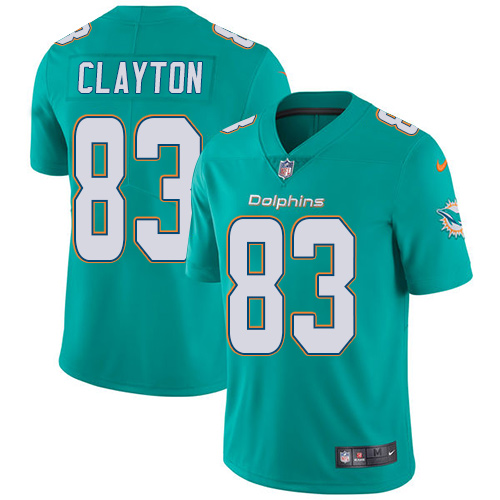 Youth Nike Miami Dolphins #83 Mark Clayton Aqua Green Team Color Vapor Untouchable Limited Player NFL Jersey