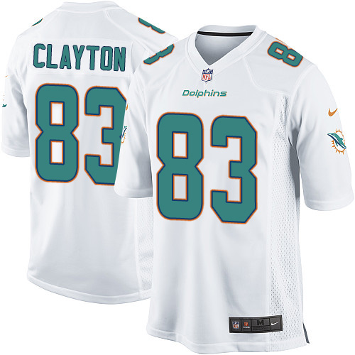 Youth Nike Miami Dolphins #83 Mark Clayton Game White NFL Jersey