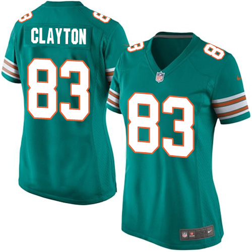Women's Nike Miami Dolphins #83 Mark Clayton Game Aqua Green Alternate NFL Jersey