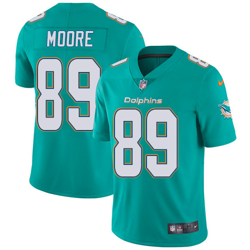 Men's Nike Miami Dolphins #89 Nat Moore Aqua Green Team Color Vapor Untouchable Limited Player NFL Jersey