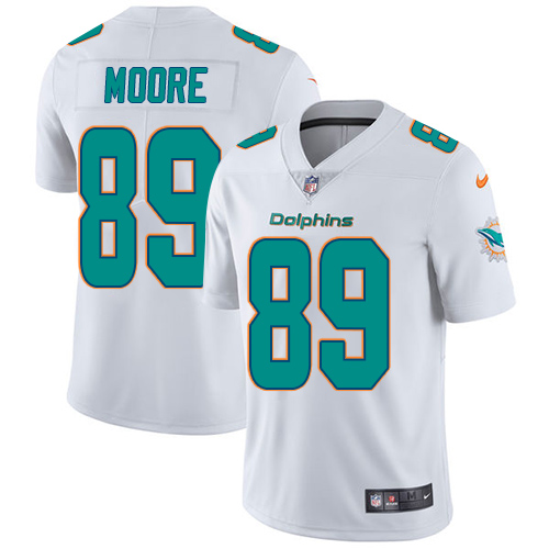 Men's Nike Miami Dolphins #89 Nat Moore White Vapor Untouchable Limited Player NFL Jersey