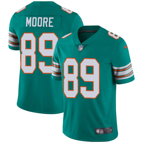 Youth Nike Miami Dolphins #89 Nat Moore Aqua Green Alternate Vapor Untouchable Limited Player NFL Jersey
