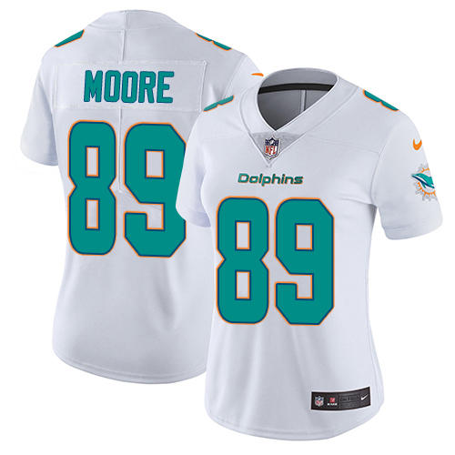 Women's Nike Miami Dolphins #89 Nat Moore White Vapor Untouchable Limited Player NFL Jersey