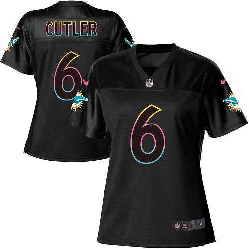 Women's Nike Miami Dolphins #6 Jay Cutler Game Black Fashion NFL Jersey