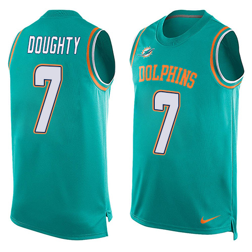 Men's Nike Miami Dolphins #7 Brandon Doughty Limited Aqua Green Player Name & Number Tank Top NFL Jersey