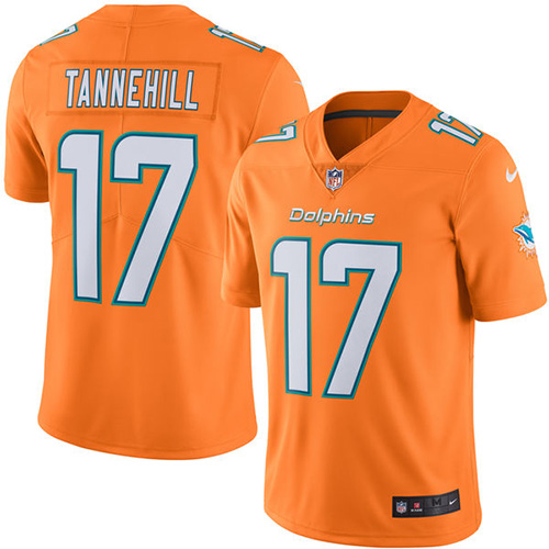 Men's Nike Miami Dolphins #17 Ryan Tannehill Limited Orange Rush Vapor Untouchable NFL Jersey