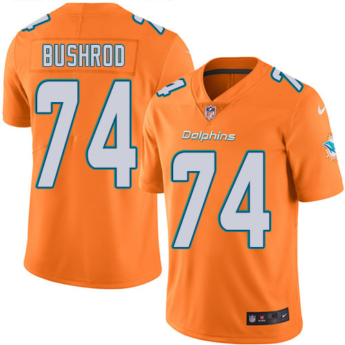 Men's Nike Miami Dolphins #74 Jermon Bushrod Elite Orange Rush Vapor Untouchable NFL Jersey