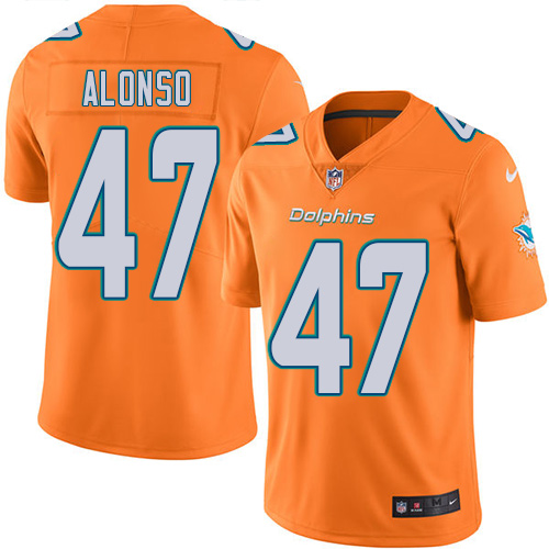 Men's Nike Miami Dolphins #47 Kiko Alonso Limited Orange Rush Vapor Untouchable NFL Jersey